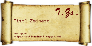 Tittl Zsinett névjegykártya
